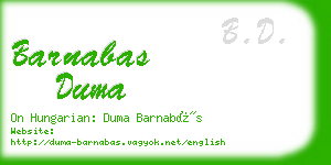 barnabas duma business card